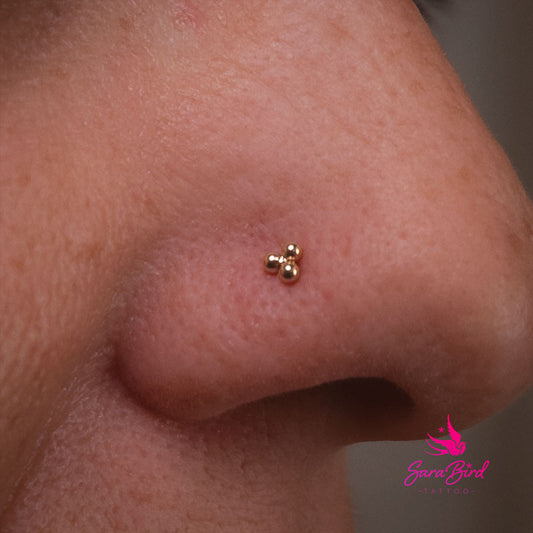 Topo em Ouro 14k – Triângulo de Esferas