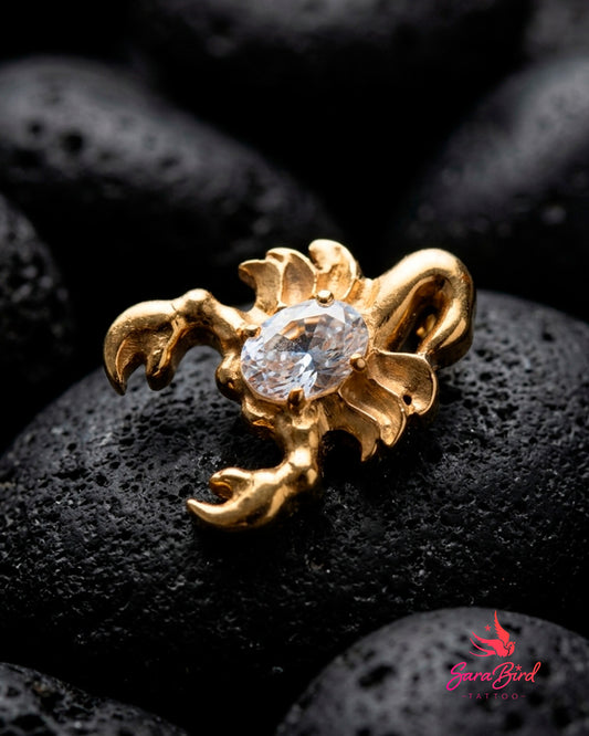 Topo Escorpião | Skor em Titânio PVD Gold com Zircónia Cúbica