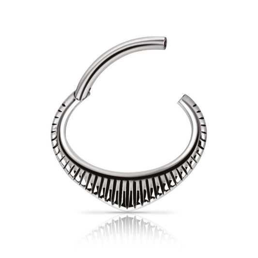 Indian Clicker Ring for Septum and Smiley