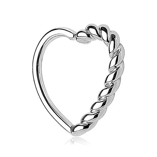 Heart-shaped hoop with rope-style side
