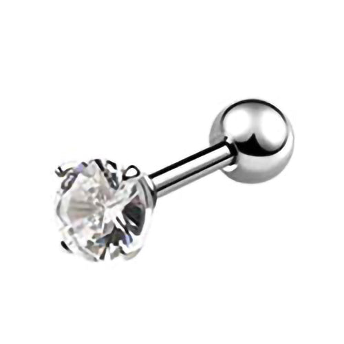 316L Surgical Steel Shiny Stone Barbell