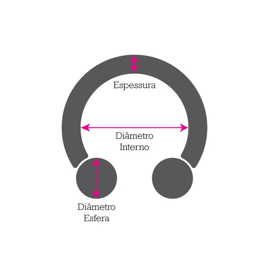 Barbell Circular em Titânio - Varios Tamanhos