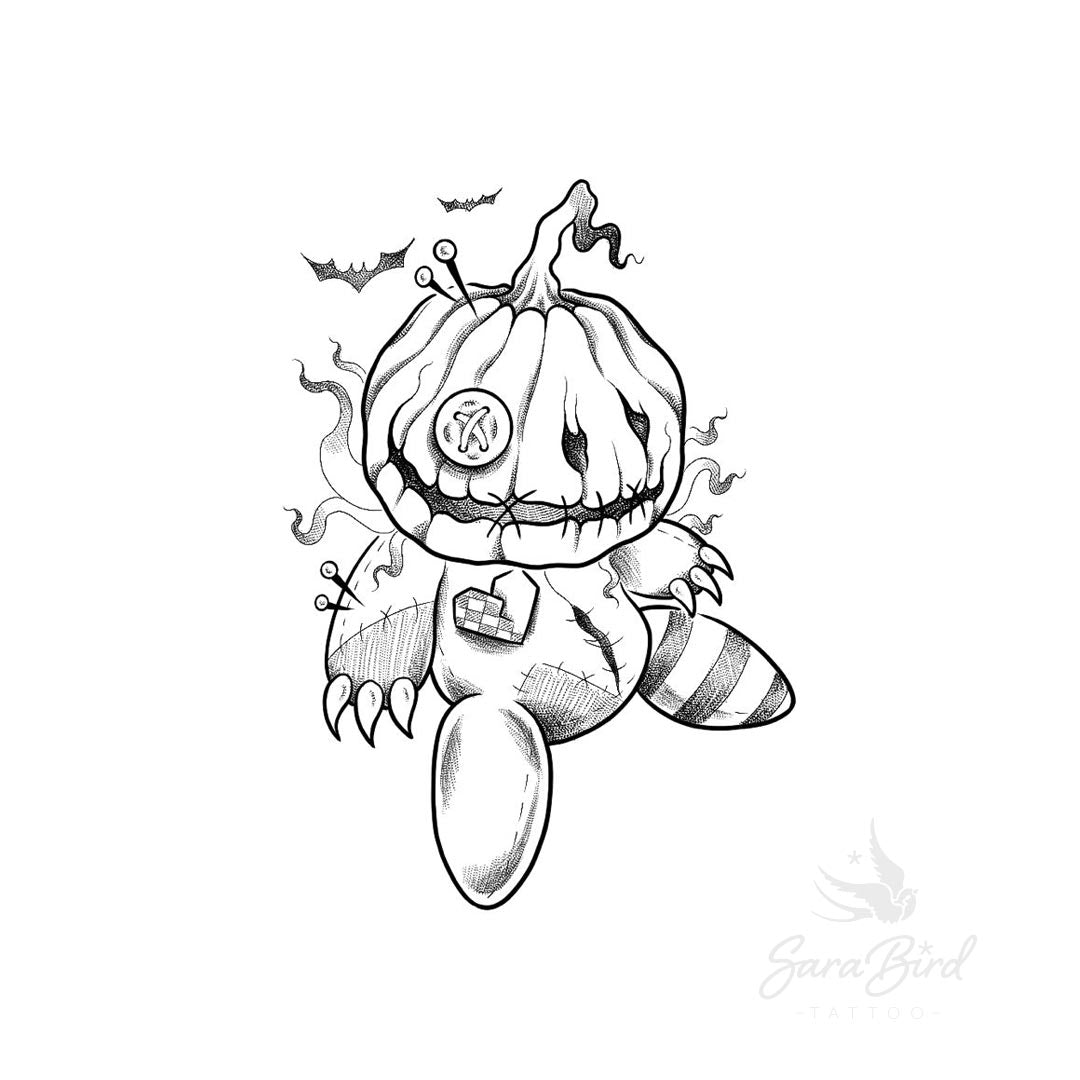 Desenhos feito pela Ema para a nossa campanha de Halloween de 2022. Boneca de pano baseada no filme do Tim Burton Pumpkin King