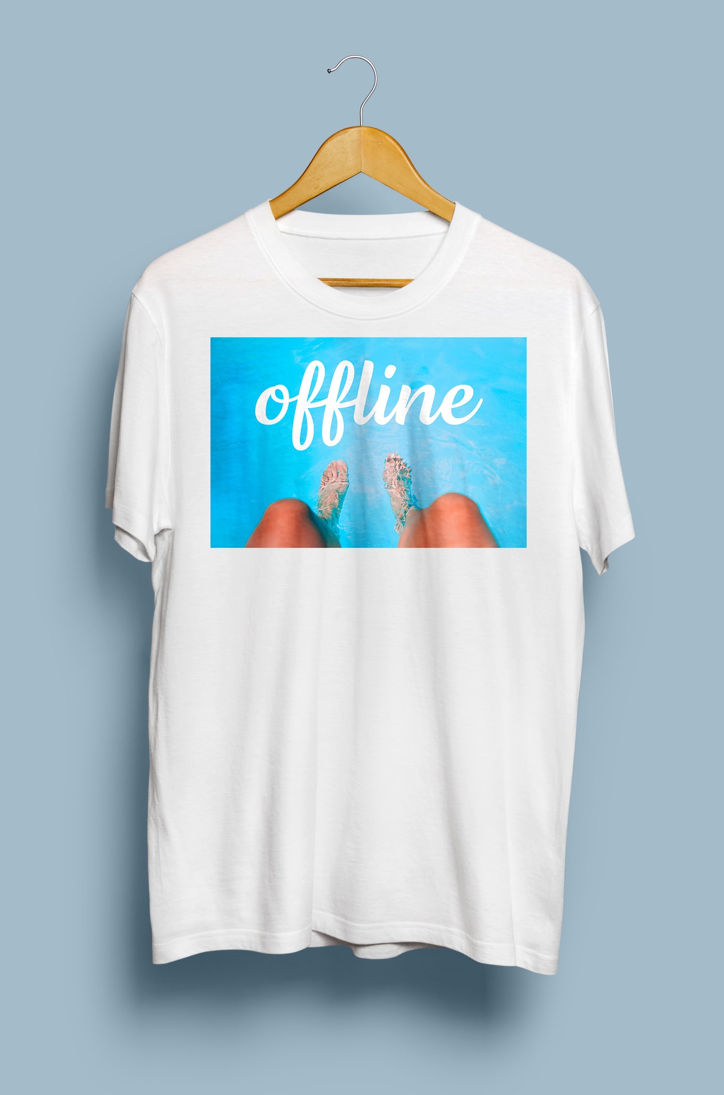 Camiseta manga corta blanca Piscina - Offline