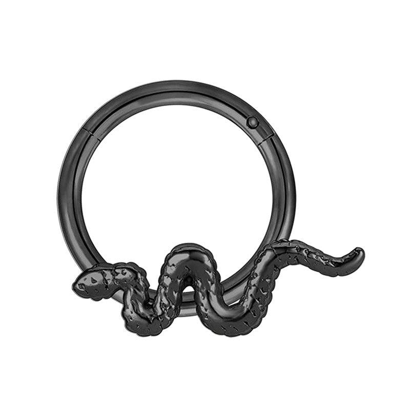 Ring with Snakes in Gold, Black and Silver
