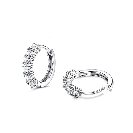 Anillo Clicker de Plata con Piedras Redondas