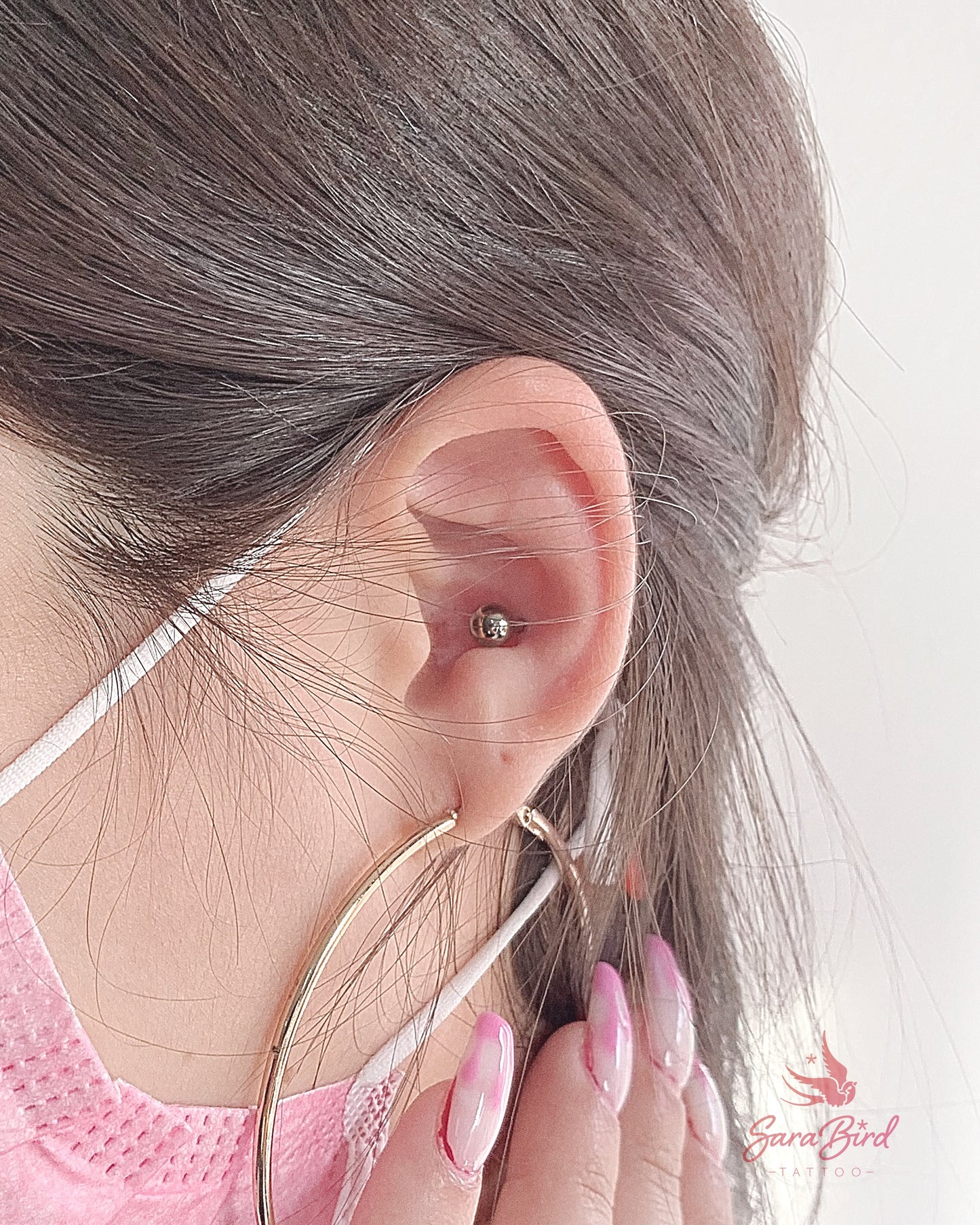 Ear Piercing With Titanium Jewelry - Multiple Zones
