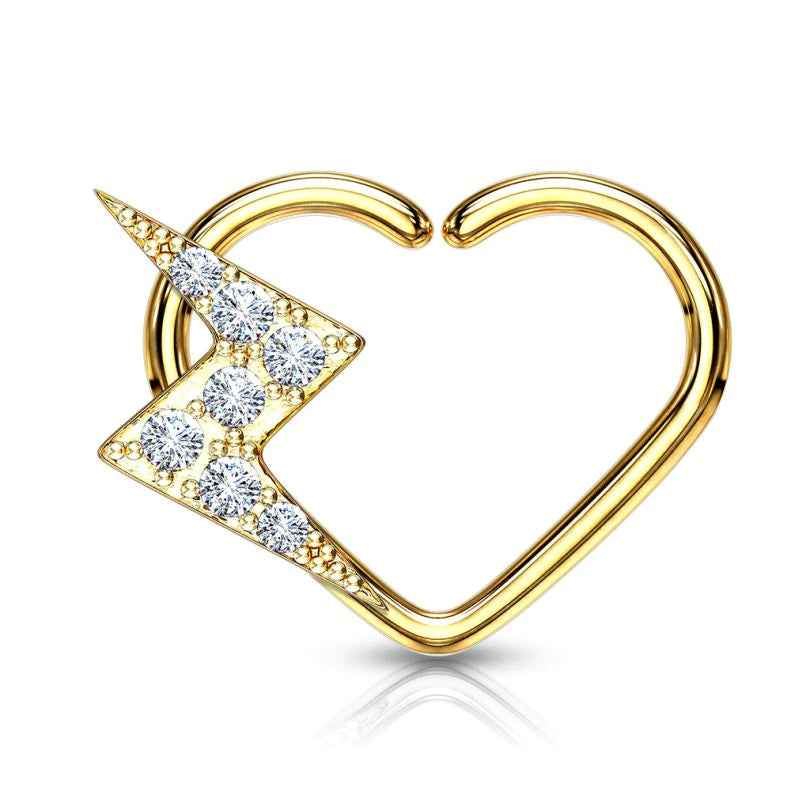 Heart Shaped Piercing with Lightning
