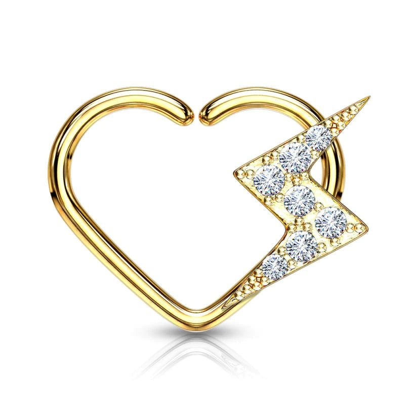 Heart Shaped Piercing with Lightning