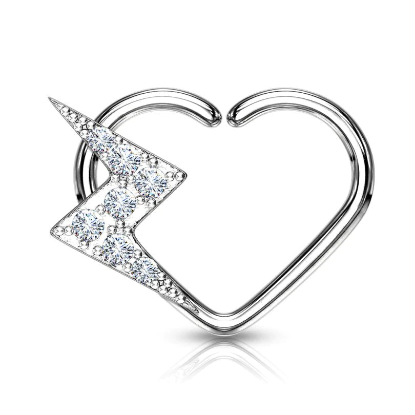 Heart Shaped Piercing with Lightning