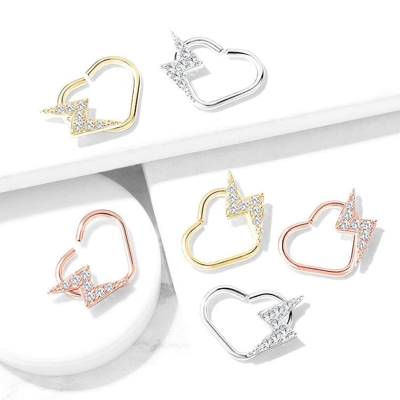 Heart Shaped Piercing with Lightning