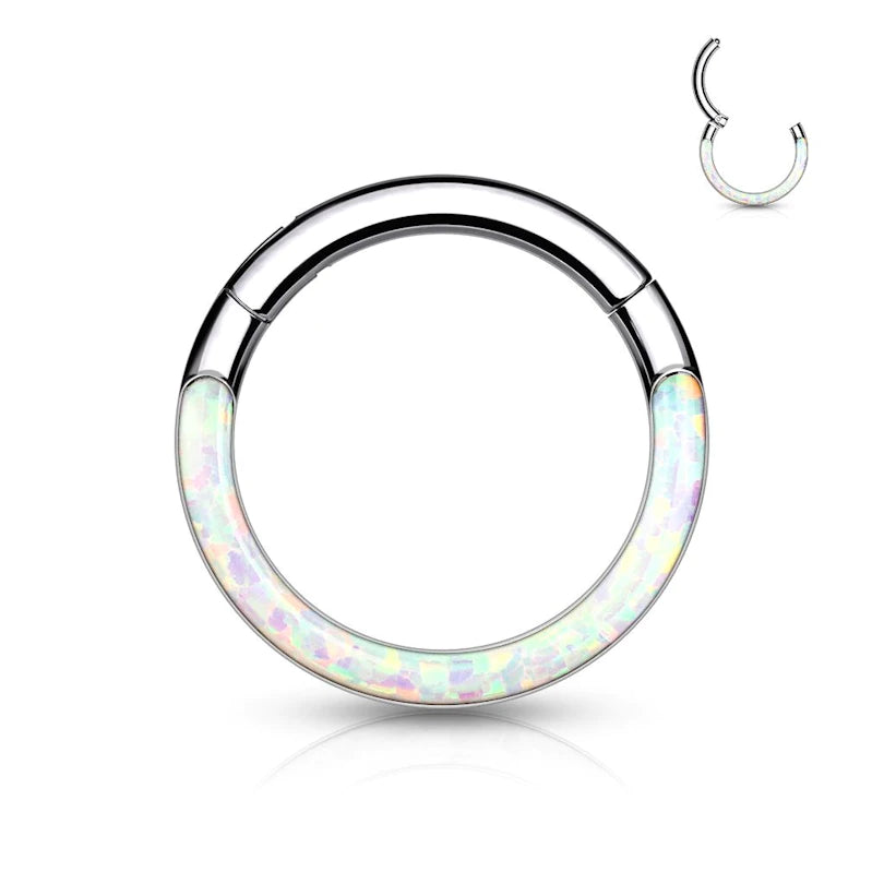 Anillo de Titanio con Junta y Frontal con Ópalo