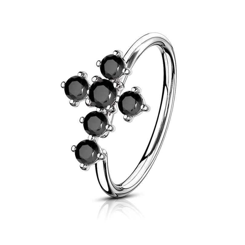 Anillo con Cruz y Piedras Incorporadas