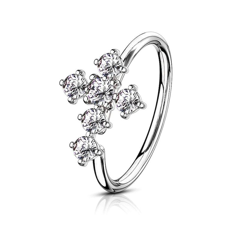 Anillo con Cruz y Piedras Incorporadas