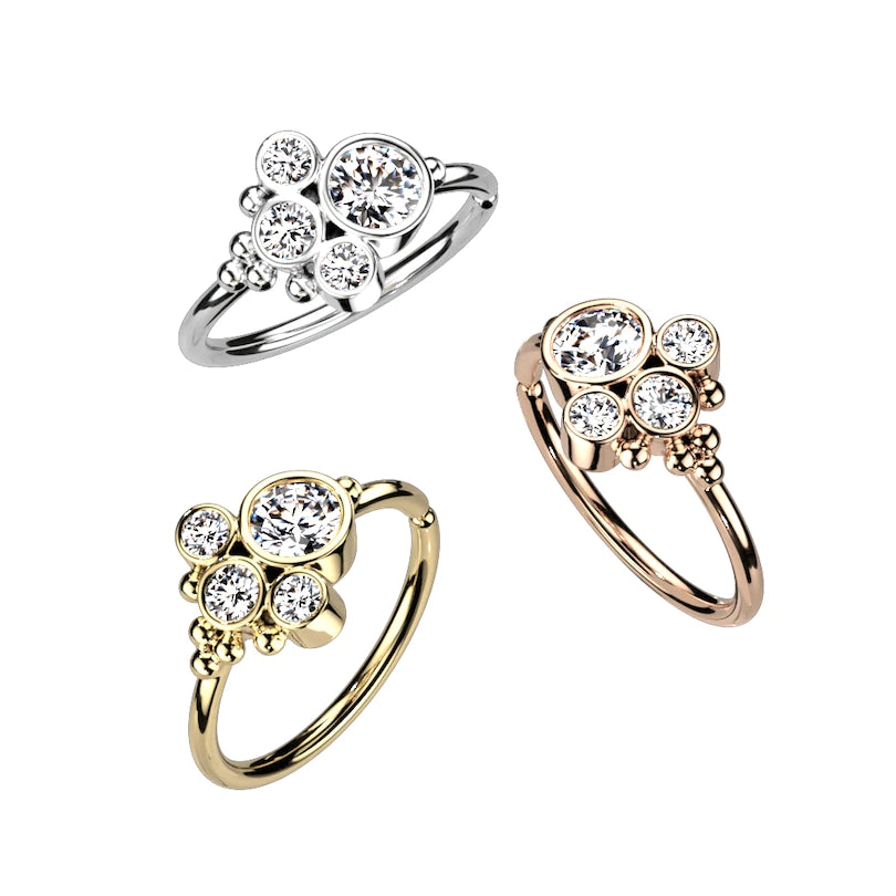 Twist Ring with Round Stone Set