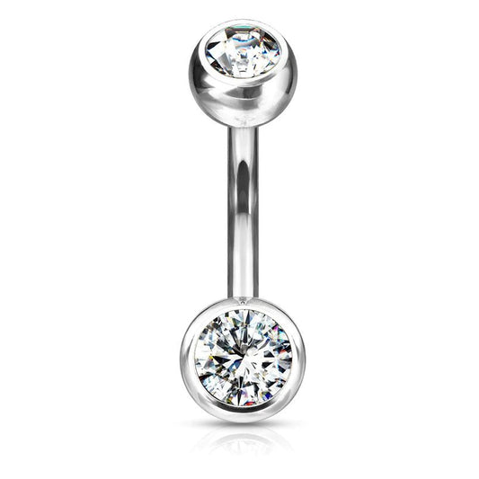 Joyería de ombligo de titanio con piedras