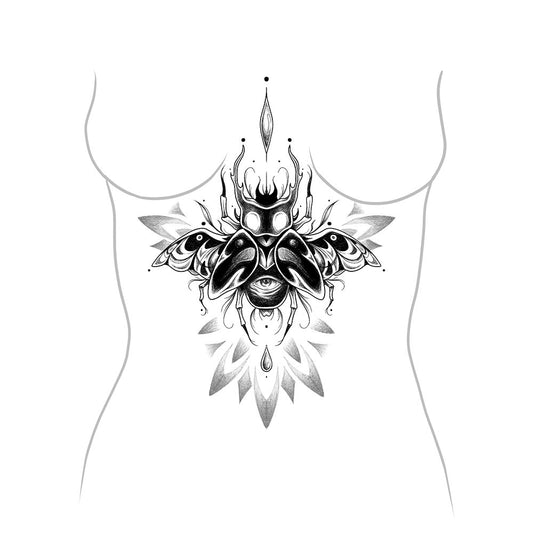 EMA - Escarabajo con Mandala para cuerpo femenino Underboobs