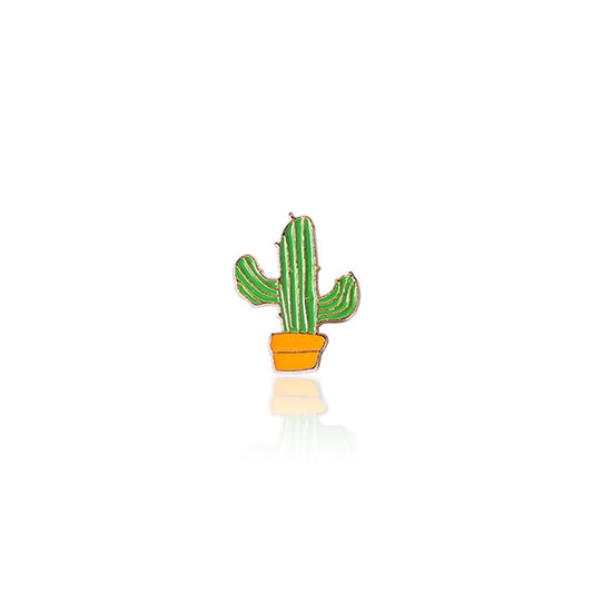 Crachá - Pin de Lapela Vaso com Cactos em Metal e Pintura Esmaltada