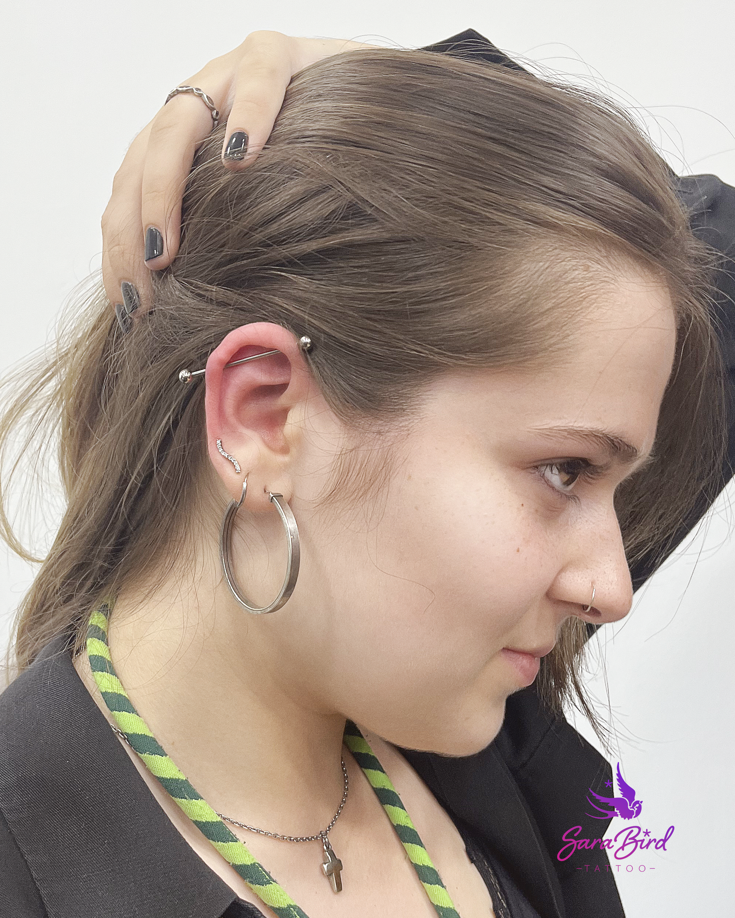 Ear Piercing With Titanium Jewelry - Multiple Zones