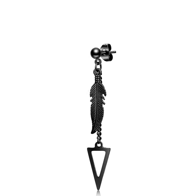 K-POP Style Piercing Feather, Chains and Triangle