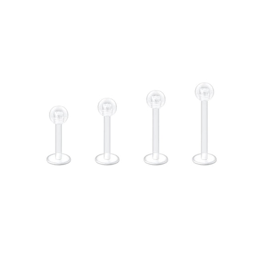Labret Acrílico Flexible Transparente con Esfera