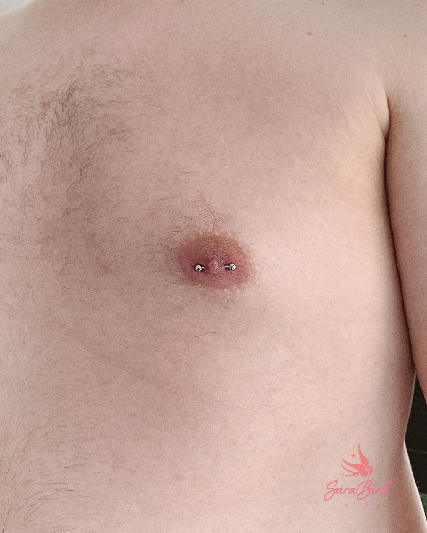 Nipple Piercing with Titanium Gem and Anesthetic
