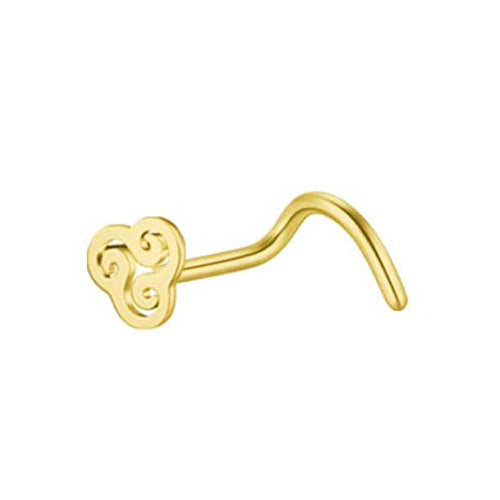 Piercing para Nariz com Ornamentos na cor Dourada em aço inoxidável