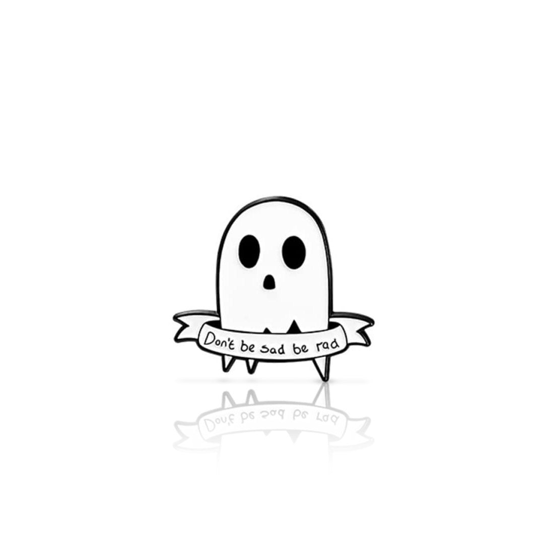 Badge - Pin in the shape of a Ghost in Metal and Enamel Painting