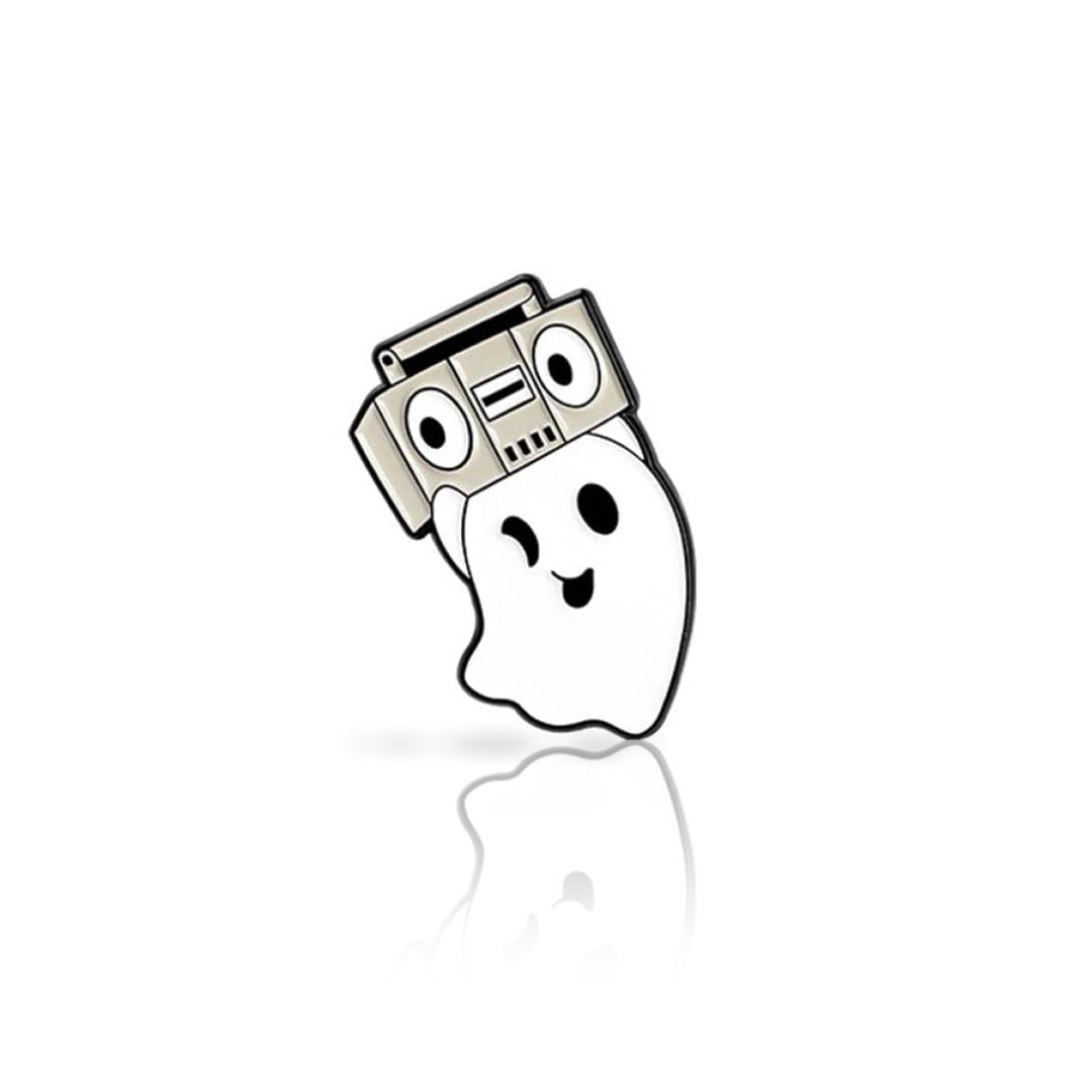Badge - Pin in the shape of a Ghost in Metal and Enamel Painting