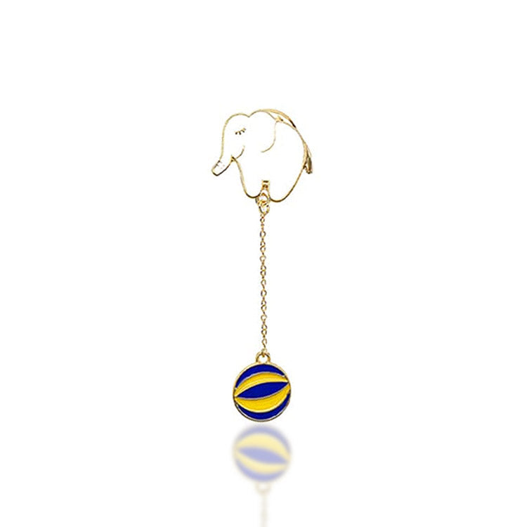 Badge - Elephant Shaped Lapel Pin with Ball