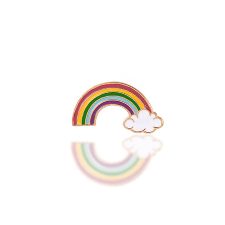Badge - Rainbow-Shaped Lapel Pin in Metal and Enamelled Paint