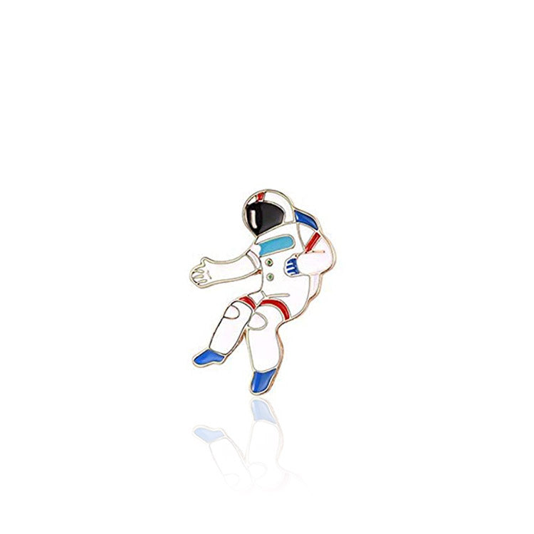 Crachá - Pin em formato de  Astronauta em Metal e Pintura Esmaltada
